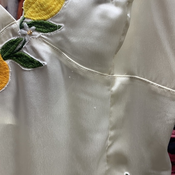 Anthropologie lemon appliqué embroidered slip dress size XS/S - Picture 8 of 9